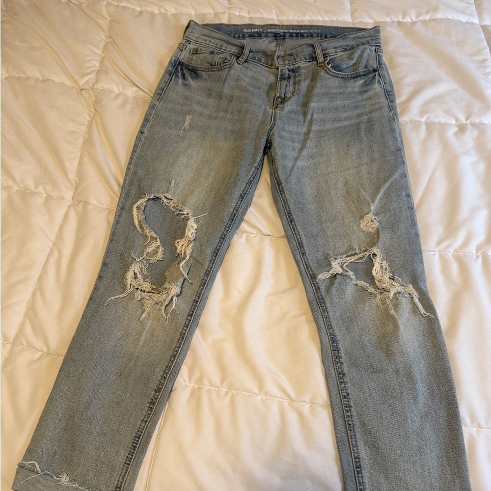 Old Navy Light Blue Distressed Skinny Jeans
